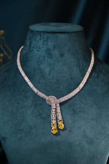 Elegant Knot Citrine Necklace Set