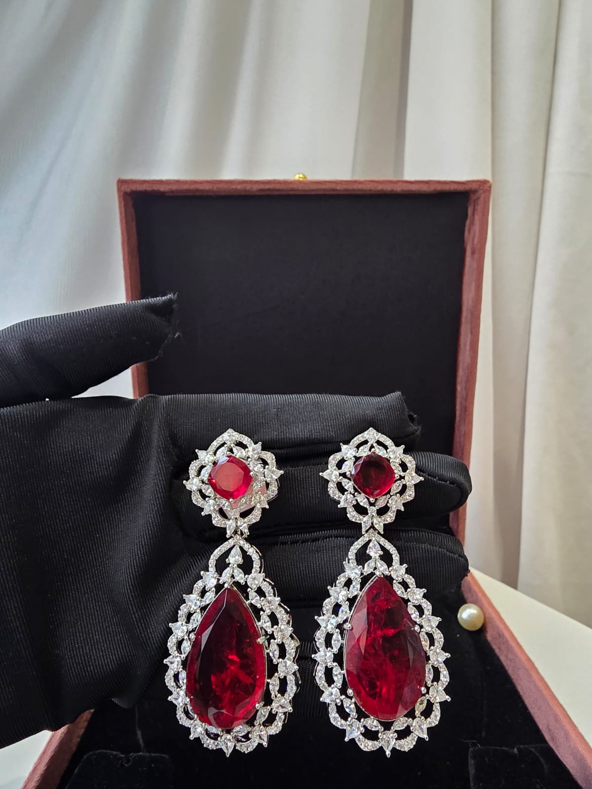 Ruby Luxe Teardrop Earrings