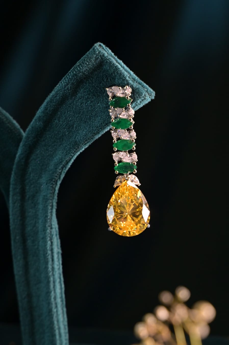 Citrine & Emerald Duo Layered Necklace Set