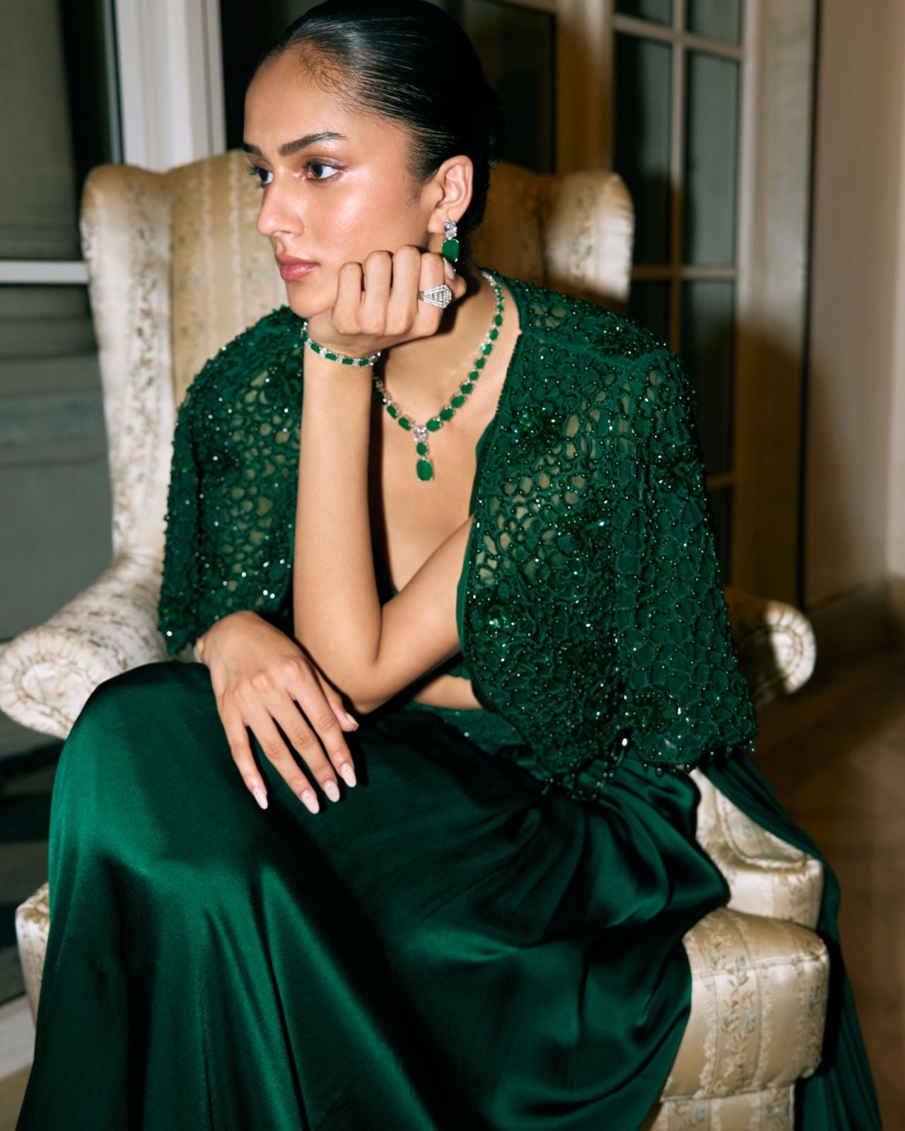 Emerald Solitaire Drop Necklace