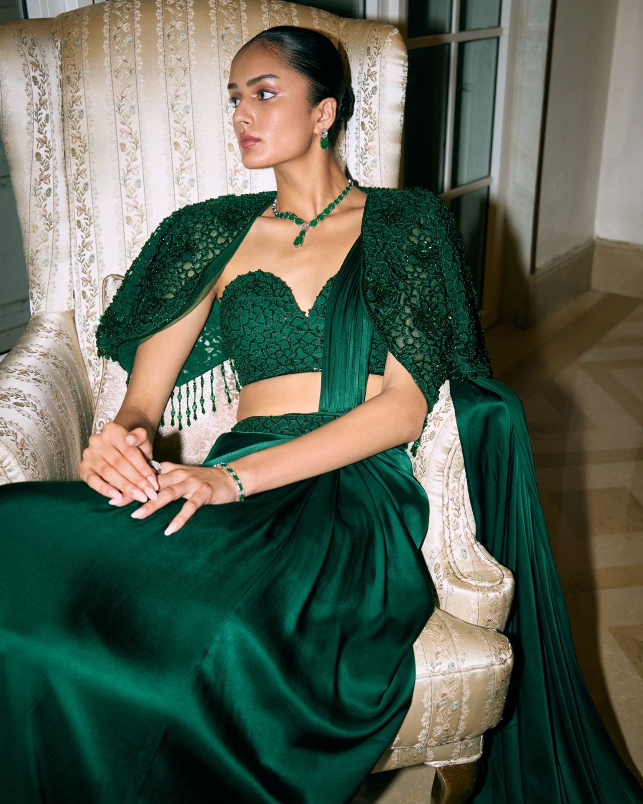 Emerald Solitaire Drop Necklace
