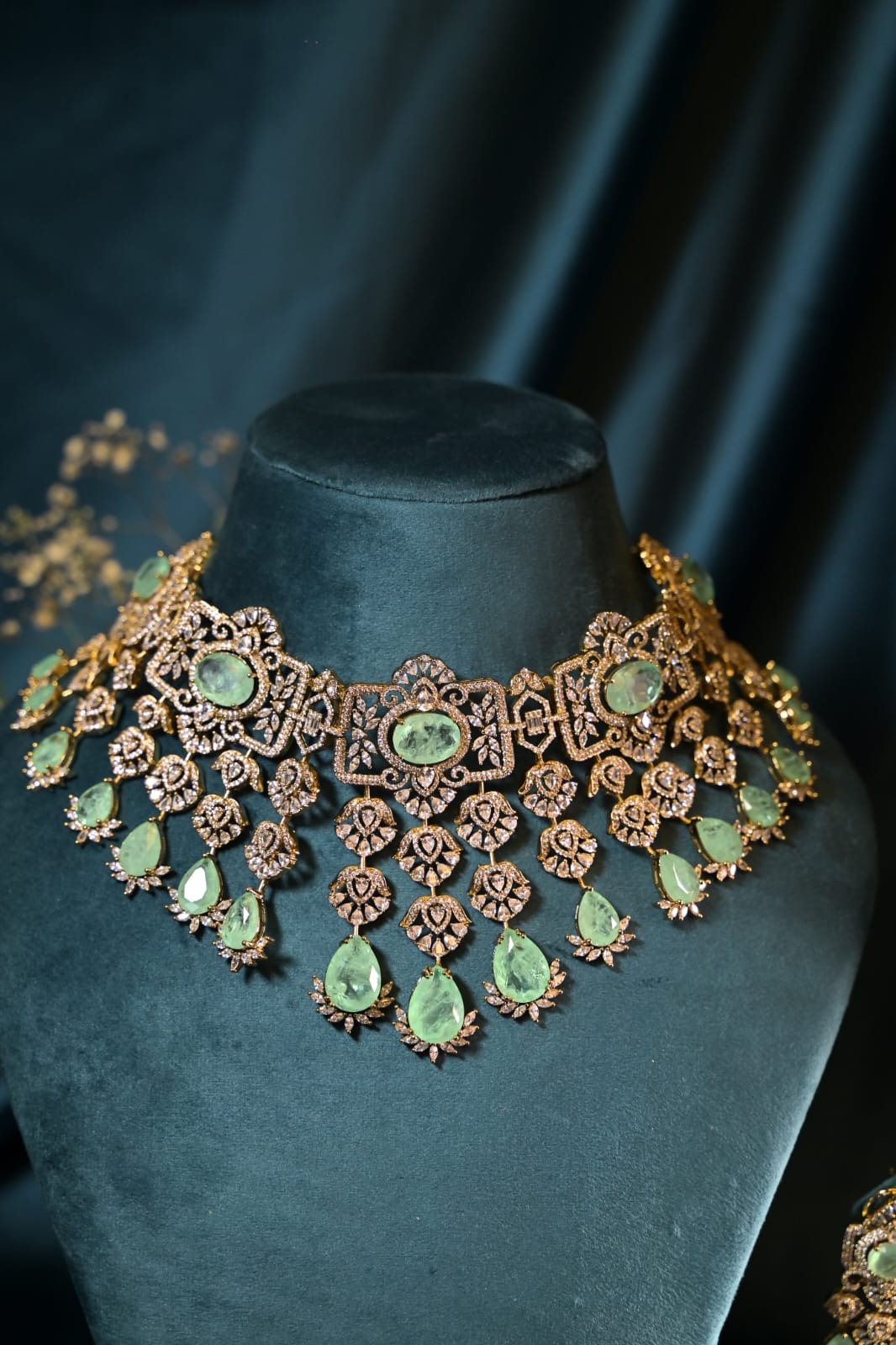 Noor Mahal Mint Drop Choker Set