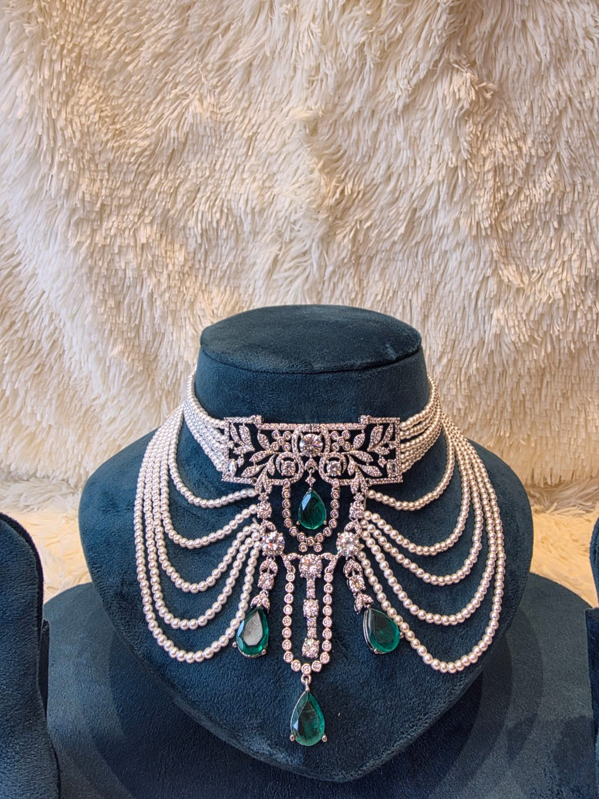 Emerald Pearl Royale Choker Set