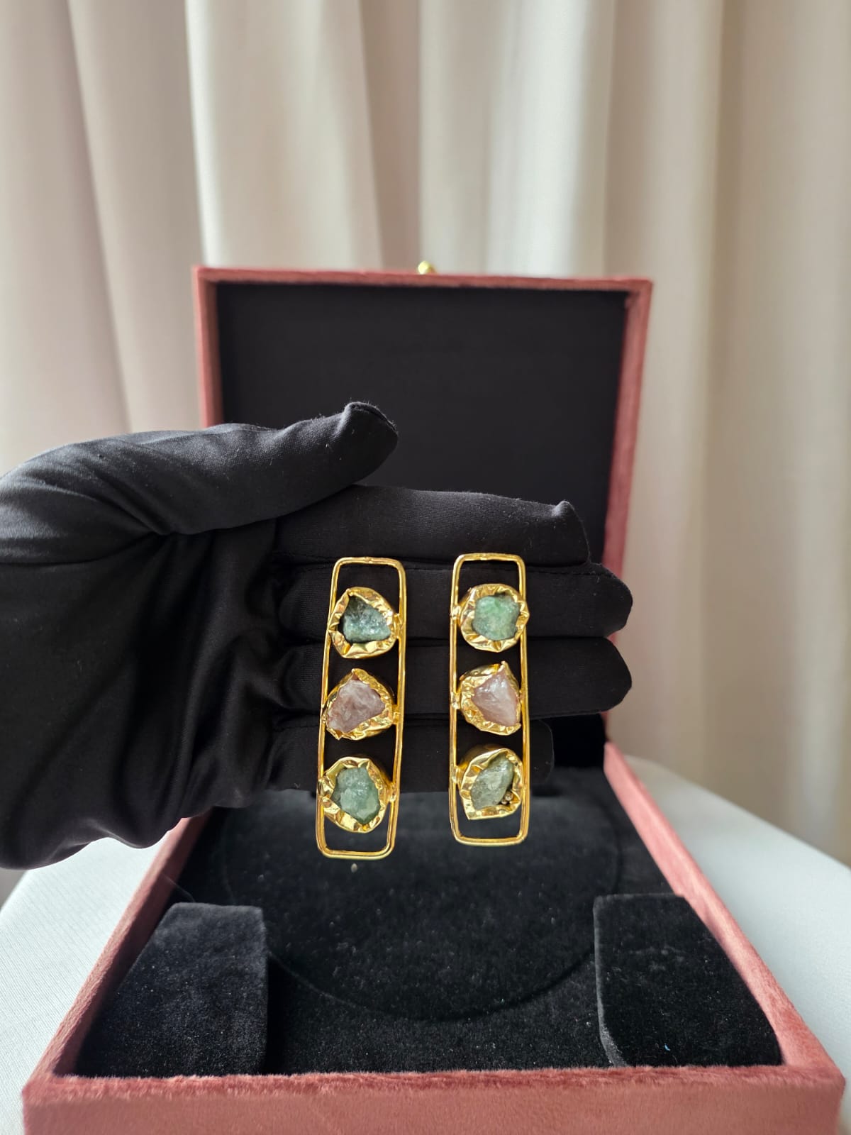 Prism Bar Statement Earrings Ocean