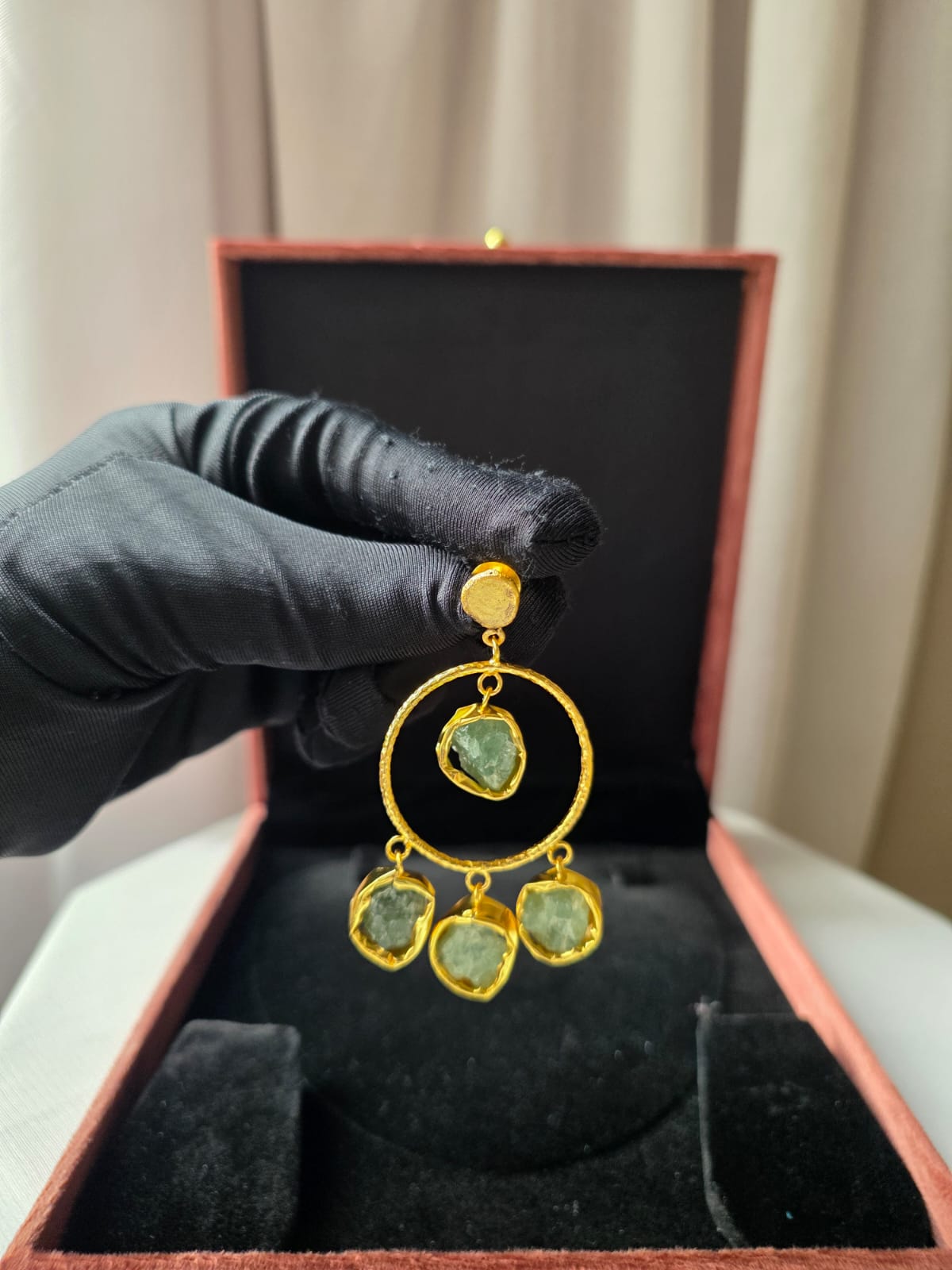 Celestia Halo Gem Earrings – green