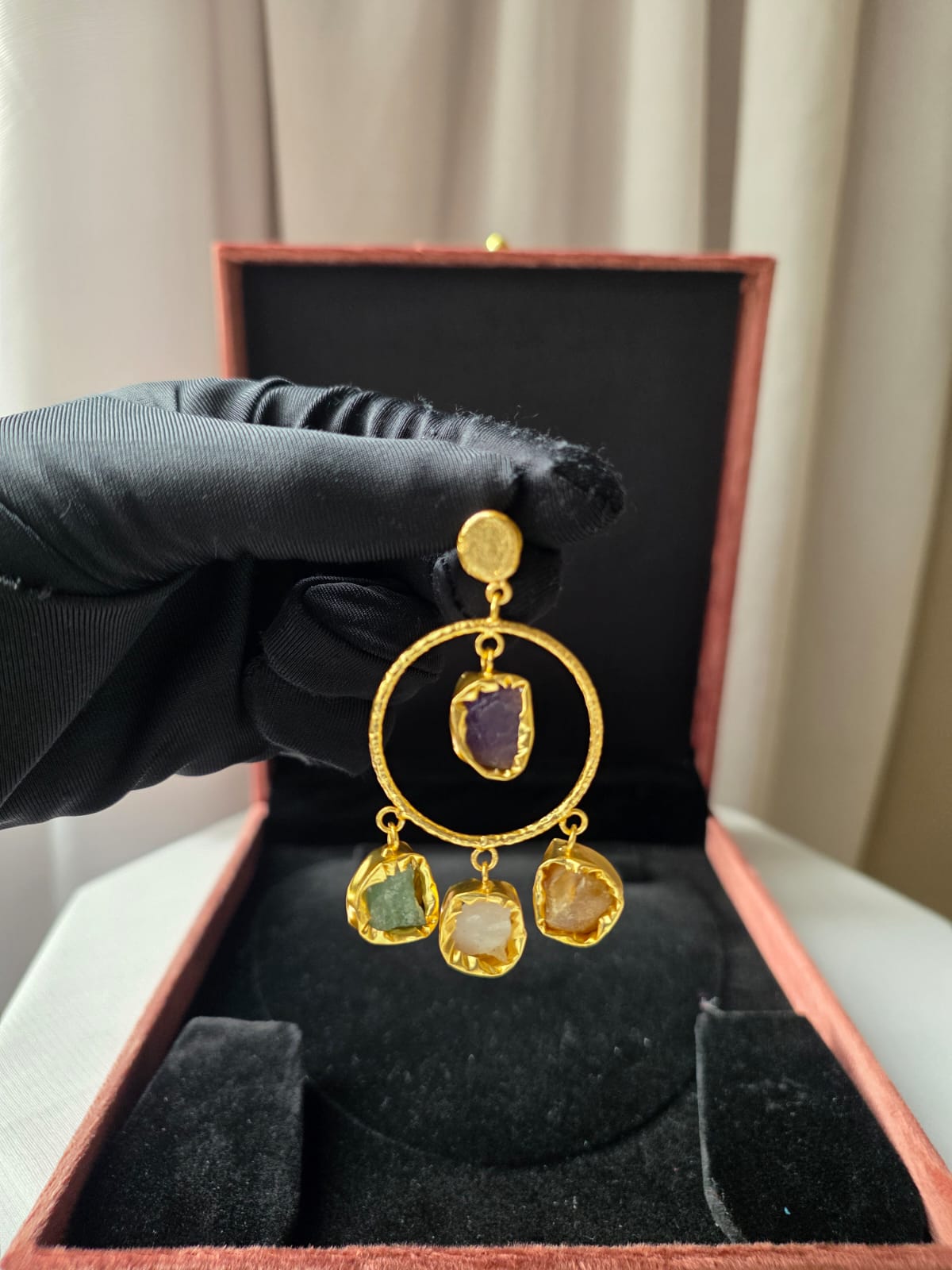 Celestia Gem Halo Earrings