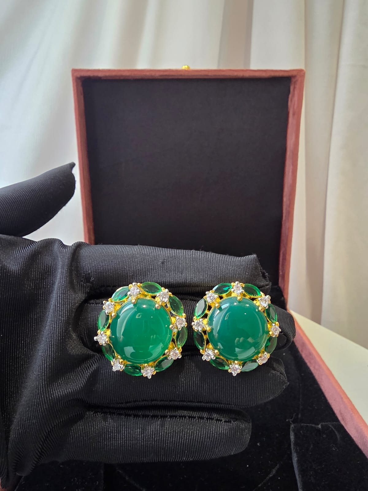 Emerald Garden Statement Studs
