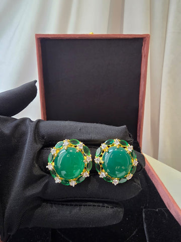 Emerald Garden Statement Studs