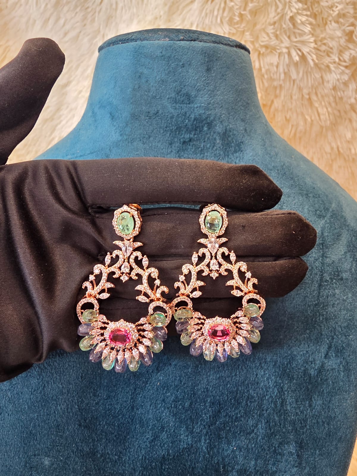 Imperial Mint Pink Beaded Floral Necklace