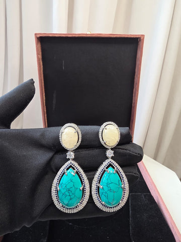 Turquoise Teardrop Statement Earrings