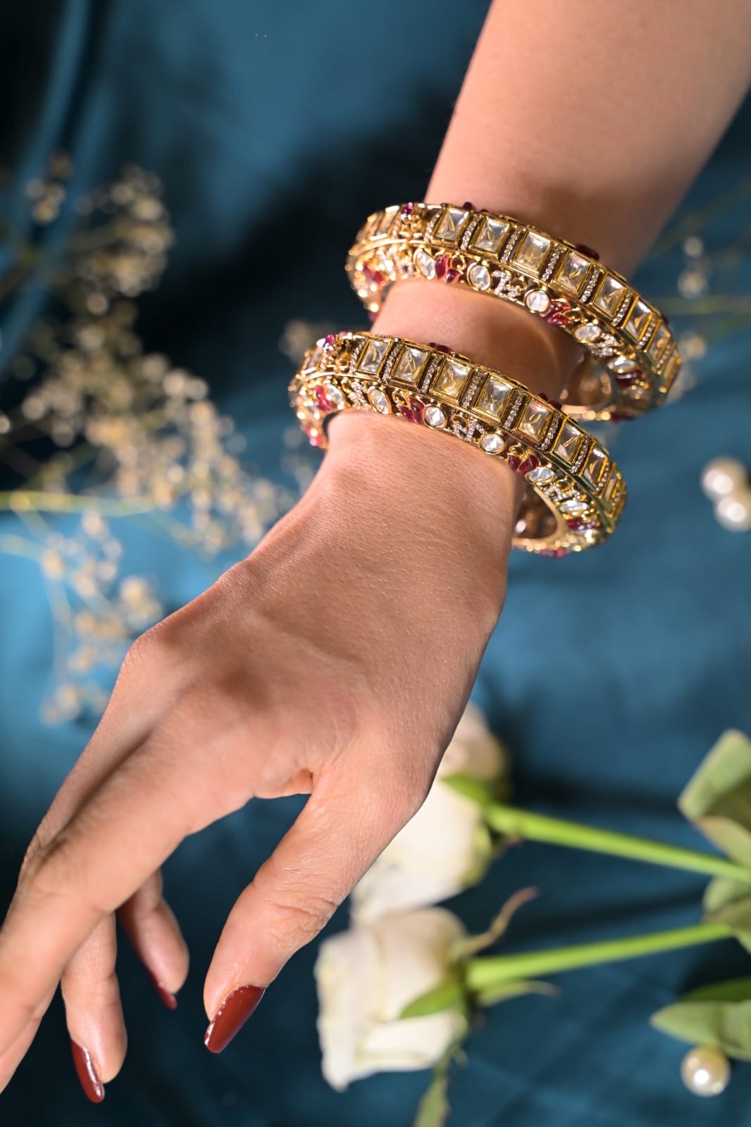 Royal Ruby Polki Bangle