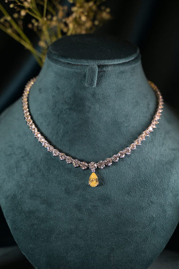 Aurelia Citrine Drop Solitaire Necklace Set