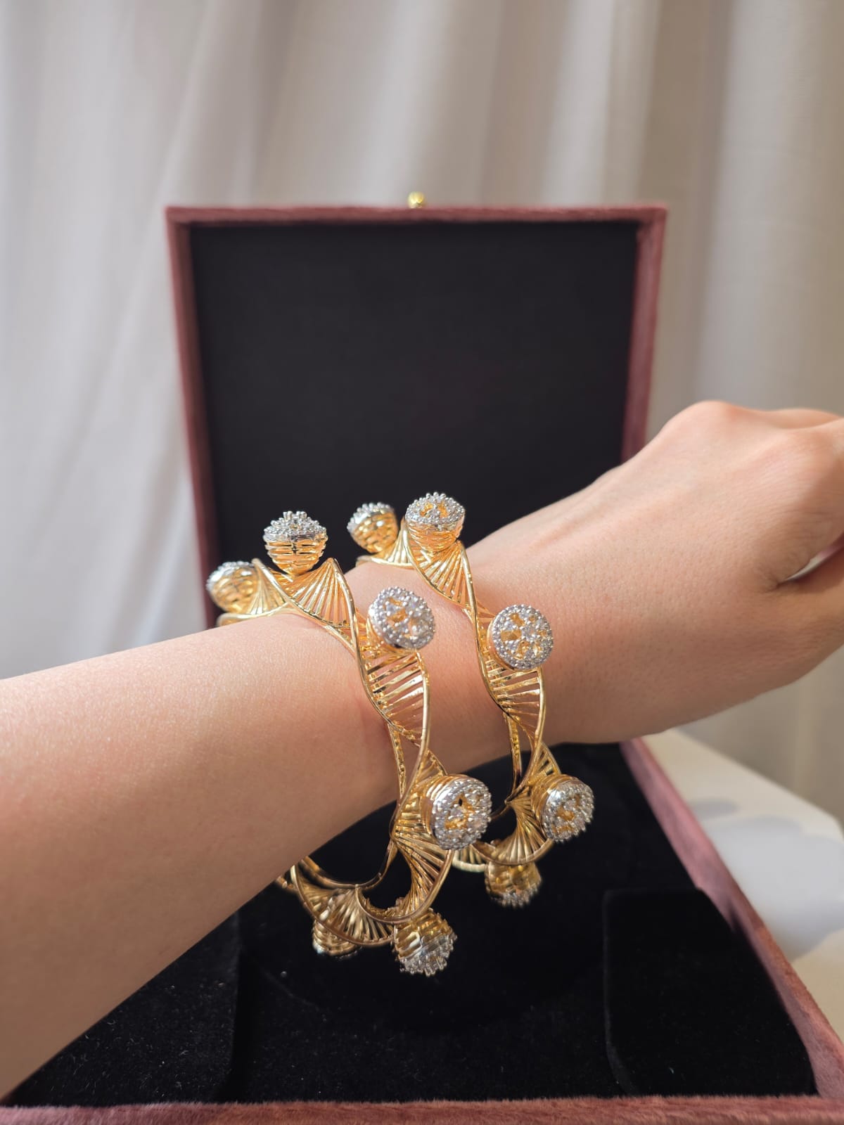 Aurelia Twist Diamond Bangle Pair