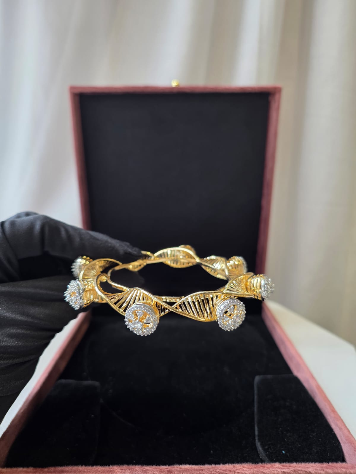 Aurelia Twist Diamond Bangle Pair
