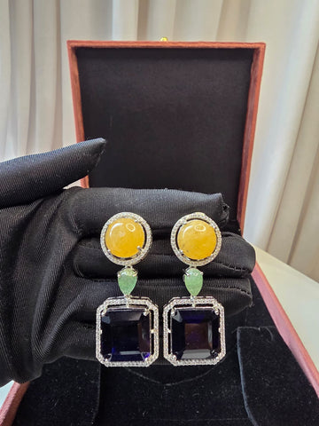 Aurora Noir Statement Earrings