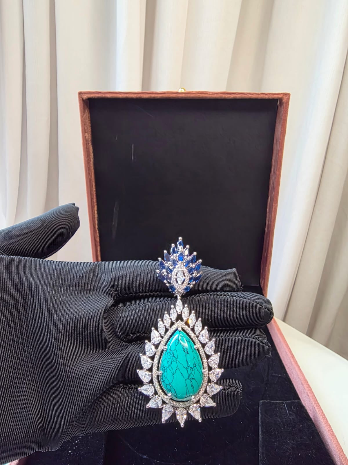 Turquoise Halo Statement Earrings