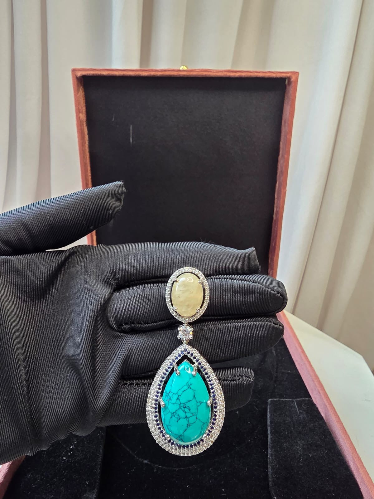 Turquoise Teardrop Statement Earrings