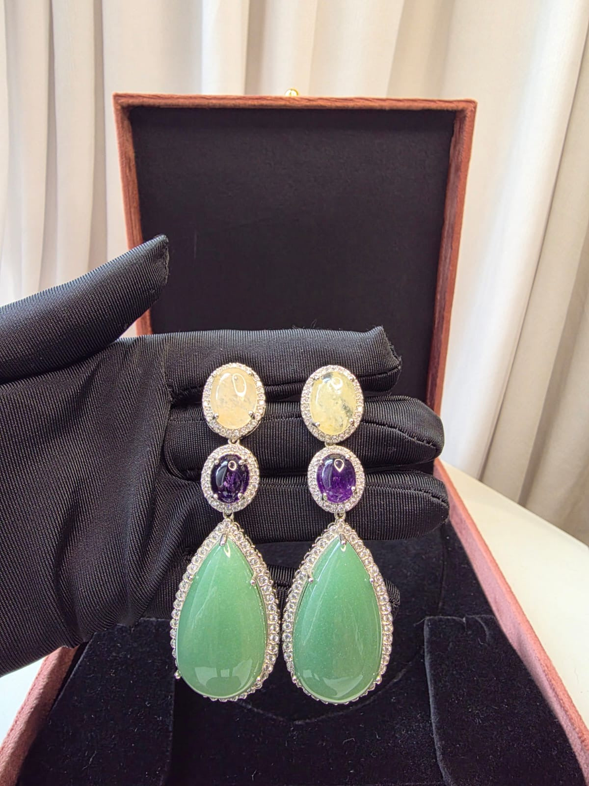 Pastel Jade Statement Earrings