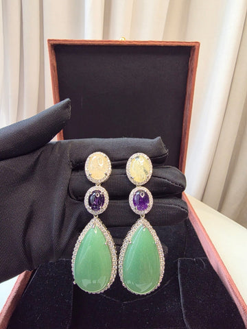 Pastel Jade Statement Earrings