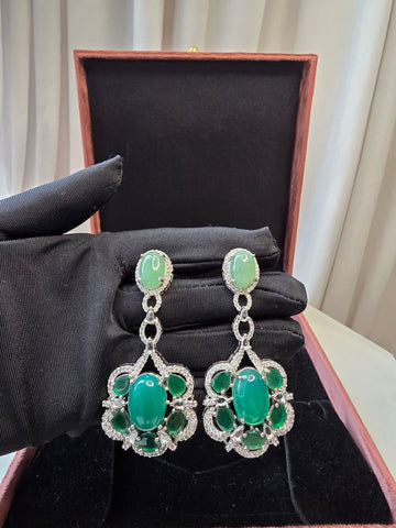 Emerald Bloom Statement Earrings