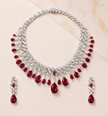 Ruby Cascade Statement Necklace