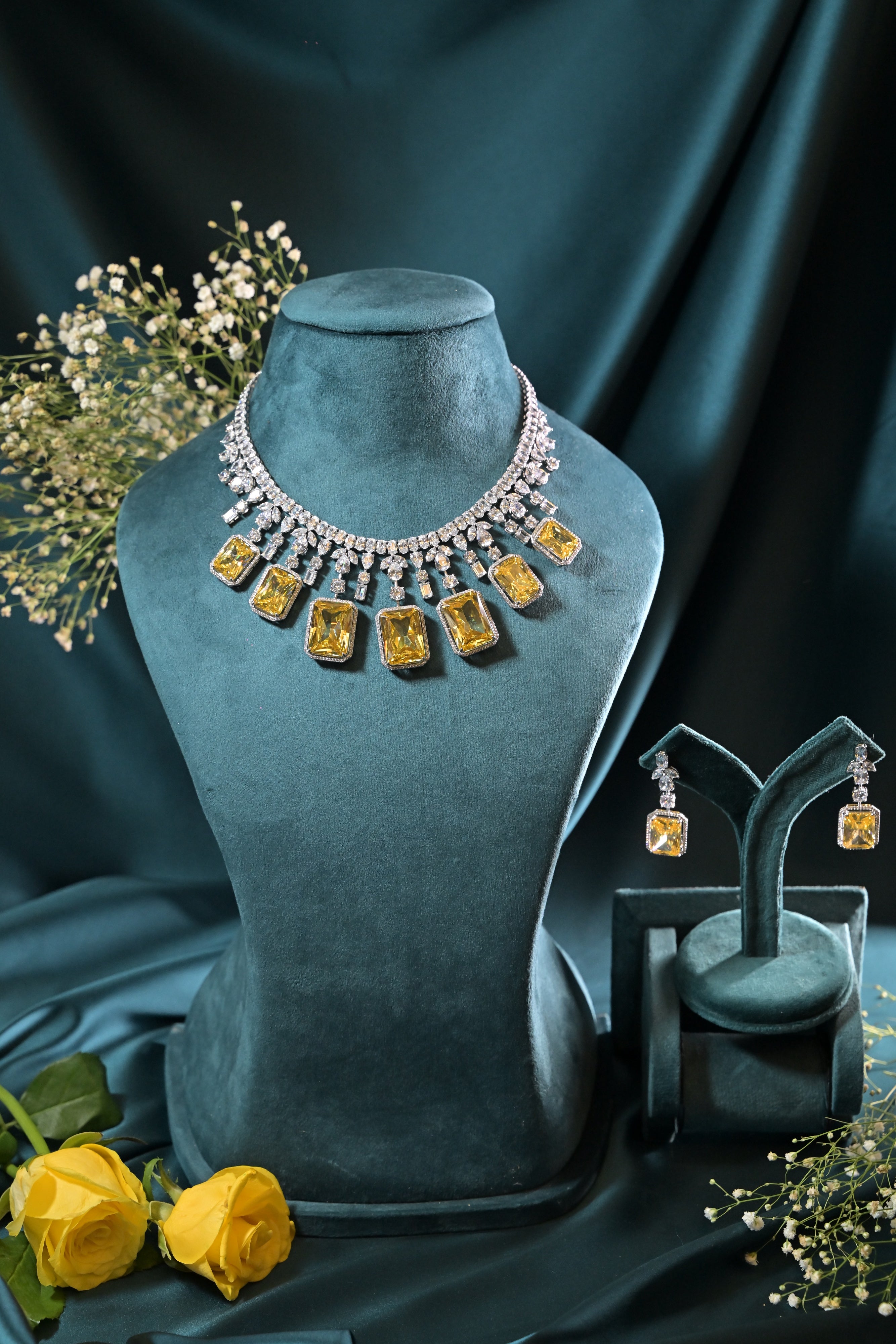 Citrine Masterpiece Statement Necklace Set