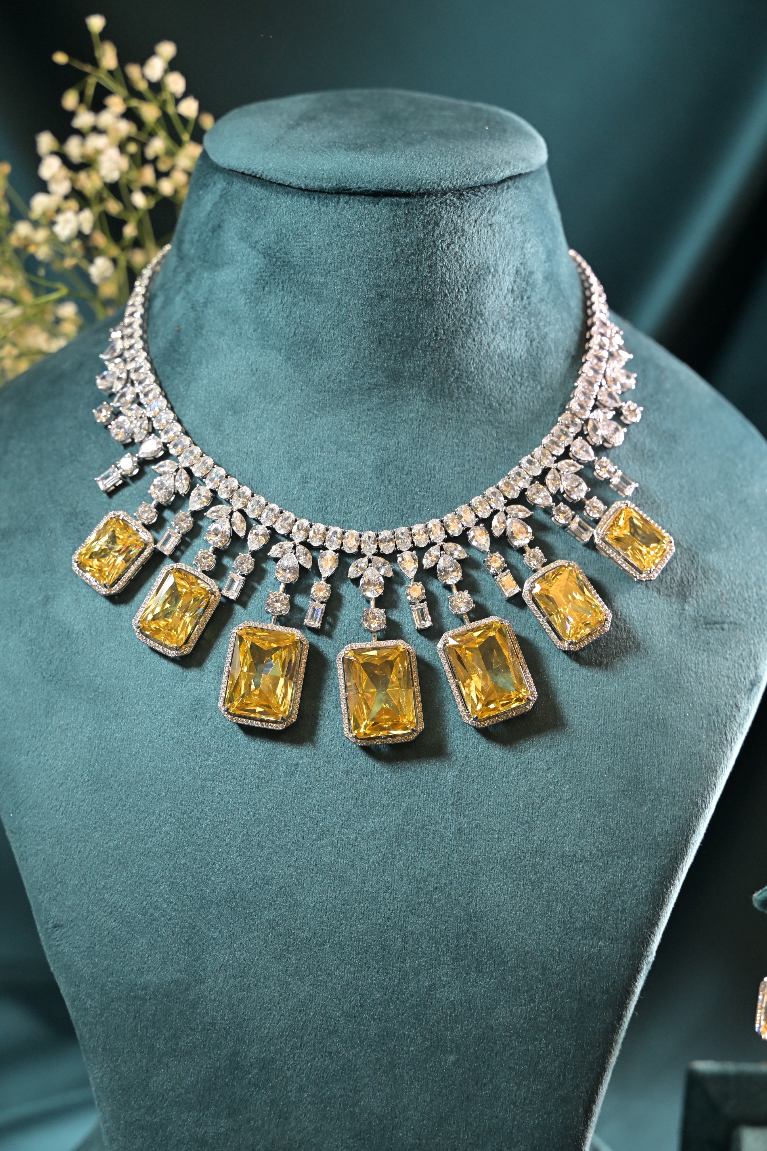 Citrine Masterpiece Statement Necklace Set