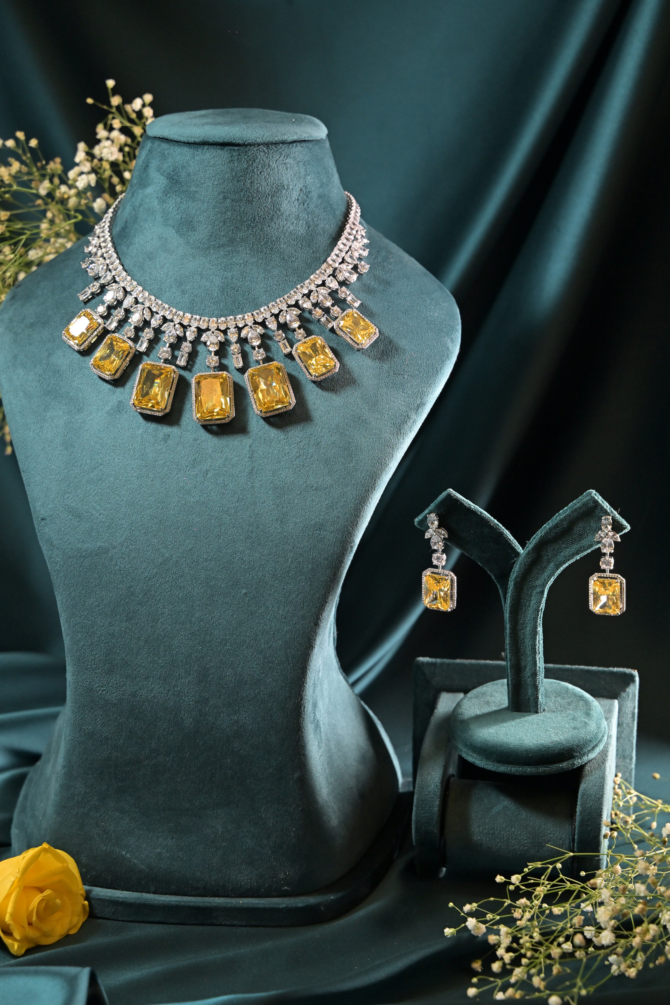 Citrine Masterpiece Statement Necklace Set