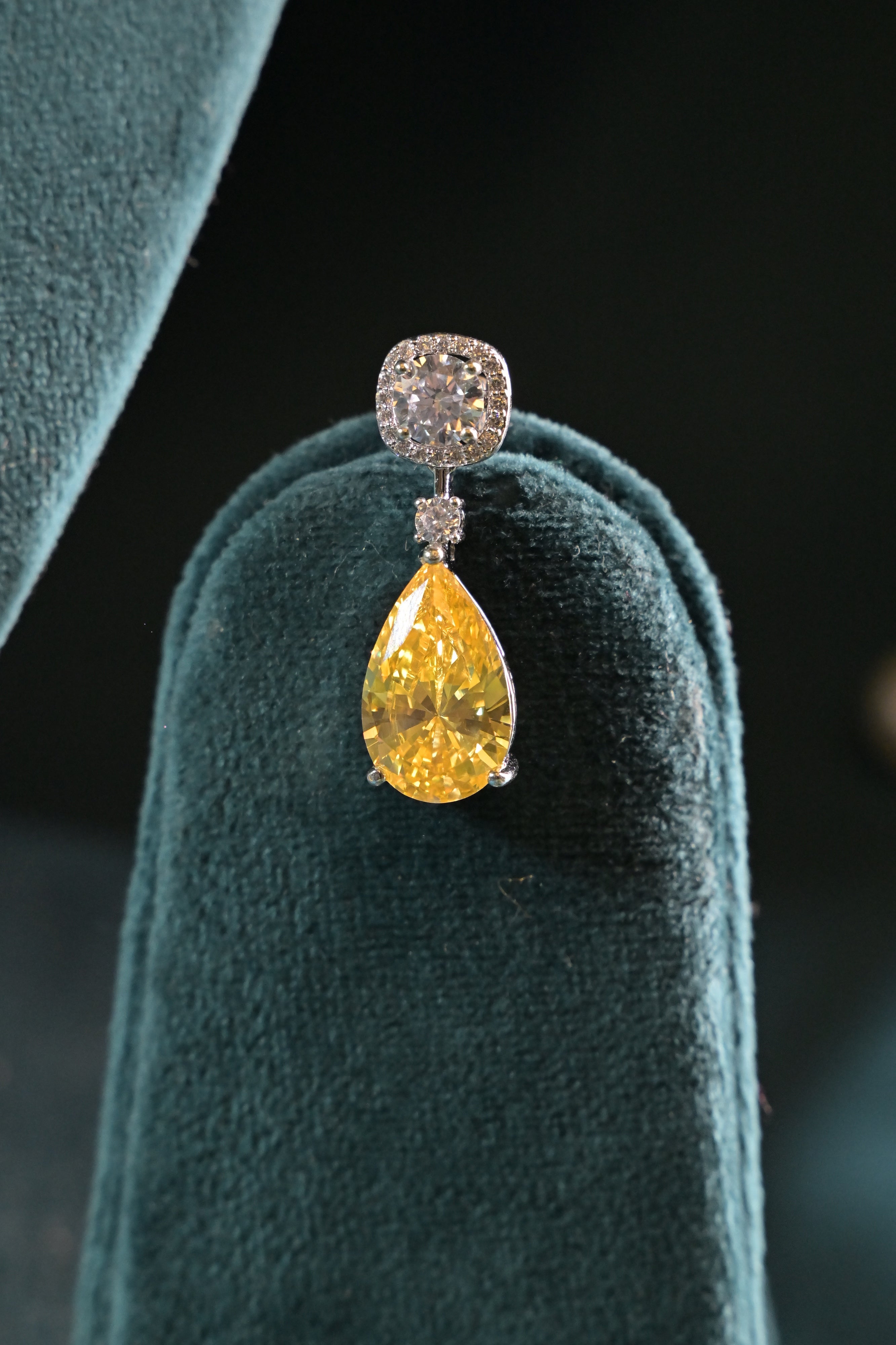 Citrine Blossom Drop Necklace Set