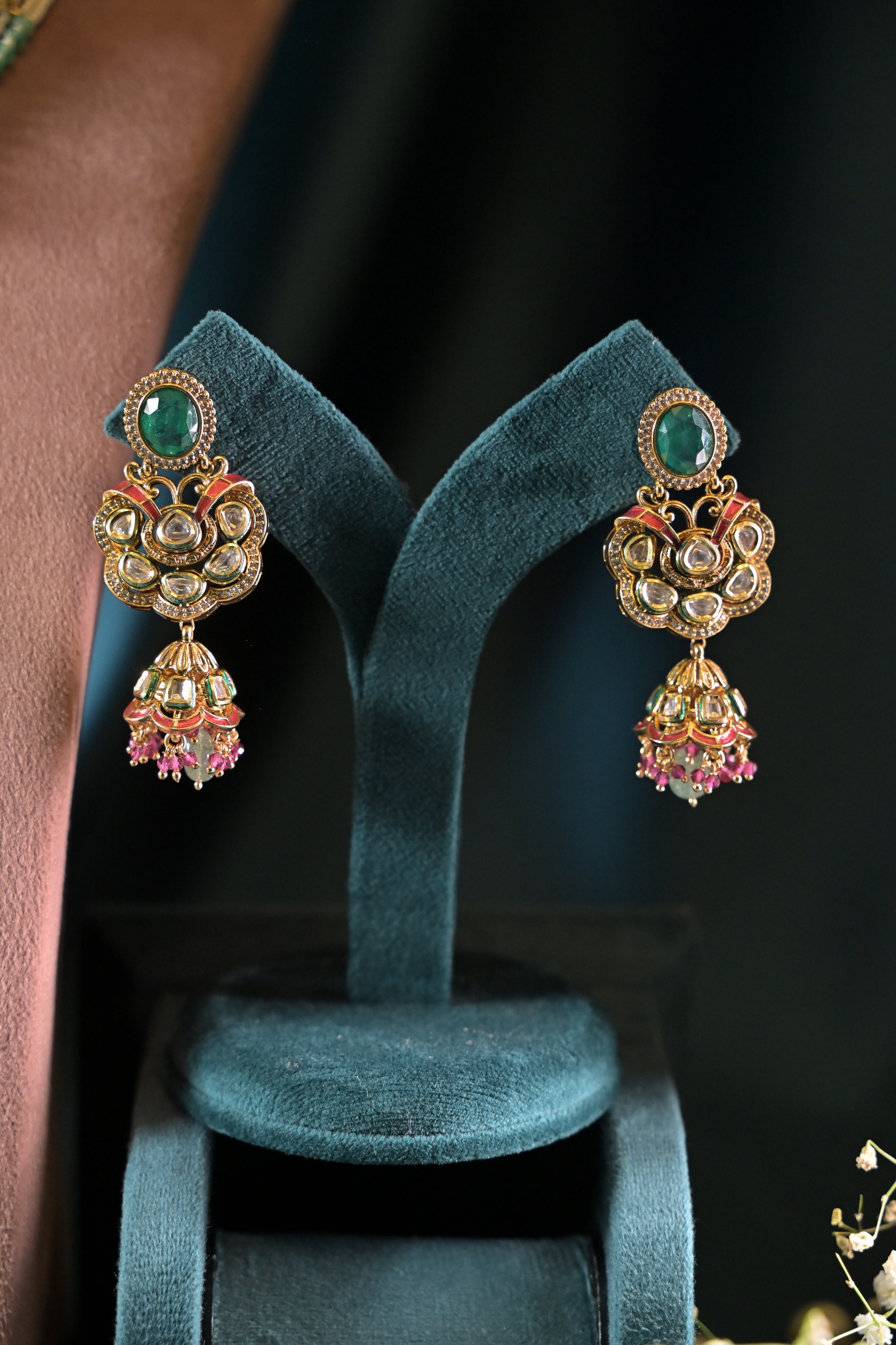 Majestic Beaded Long Heritage Kundan Necklace Set