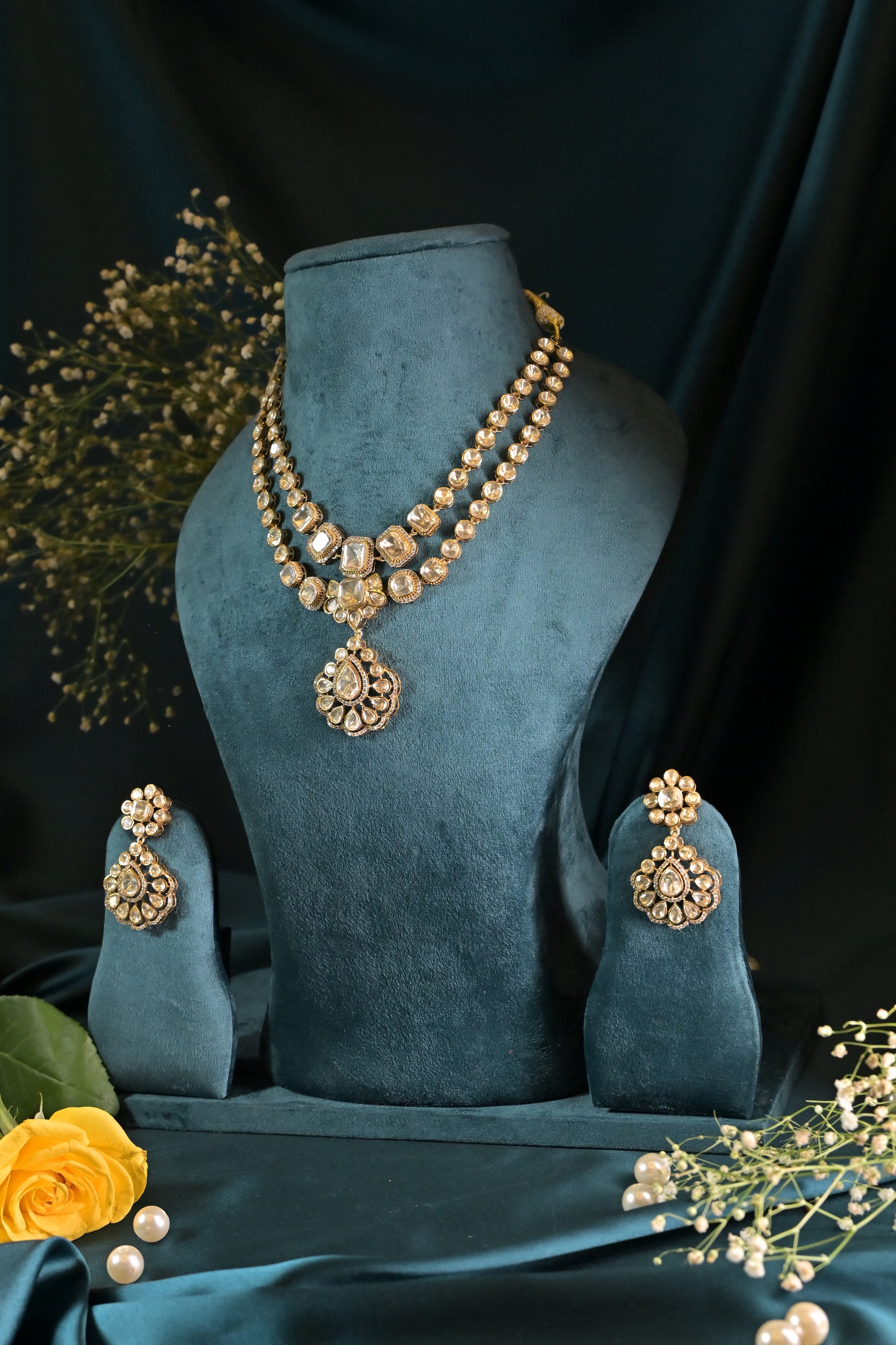 Royal Layered Polki Necklace Set