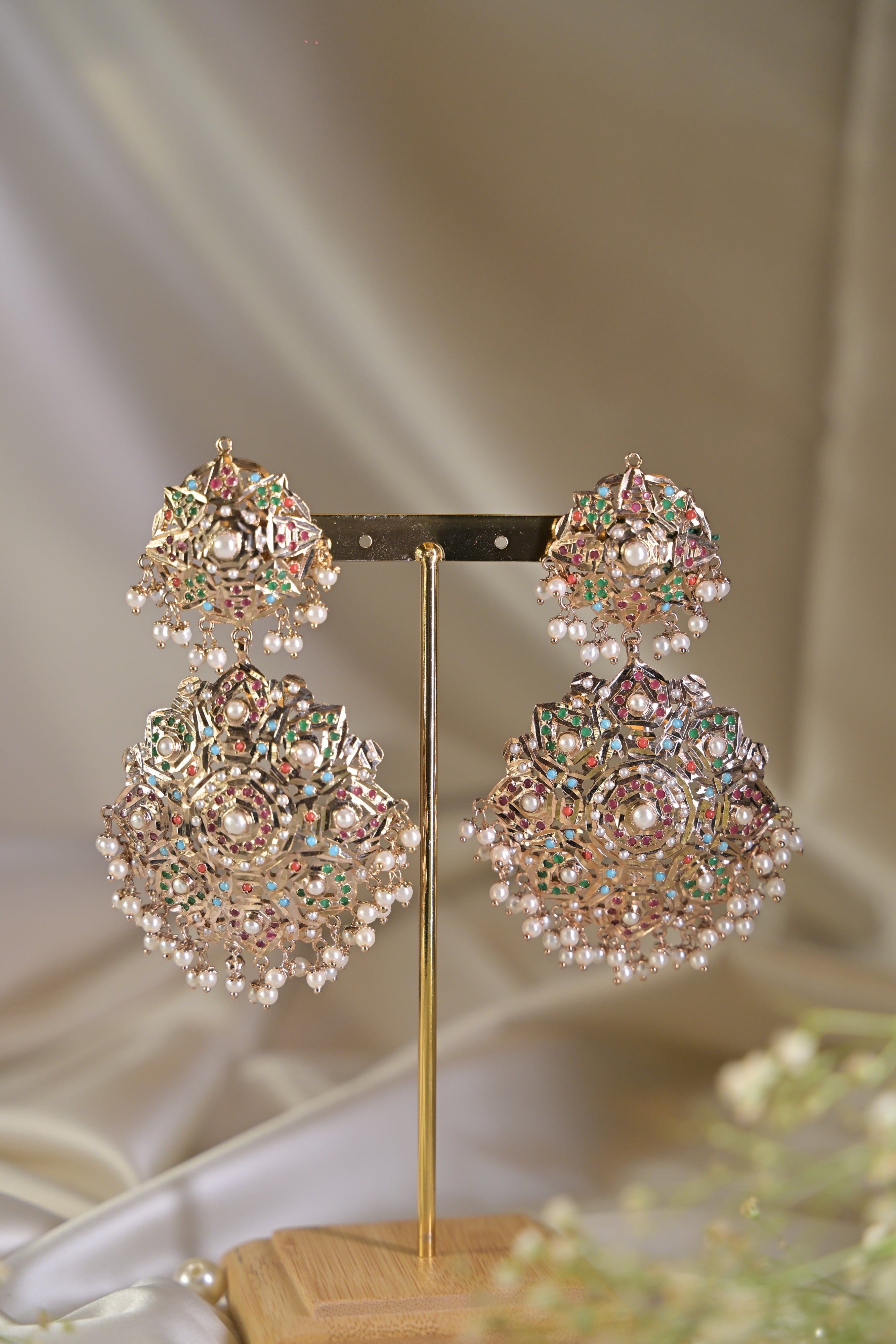 Mehrbano Jadau Chandbali Earrings
