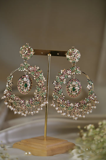 Gulrukh Jadau Chandbali Earrings