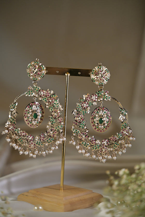 Gulrukh Jadau Chandbali Earrings