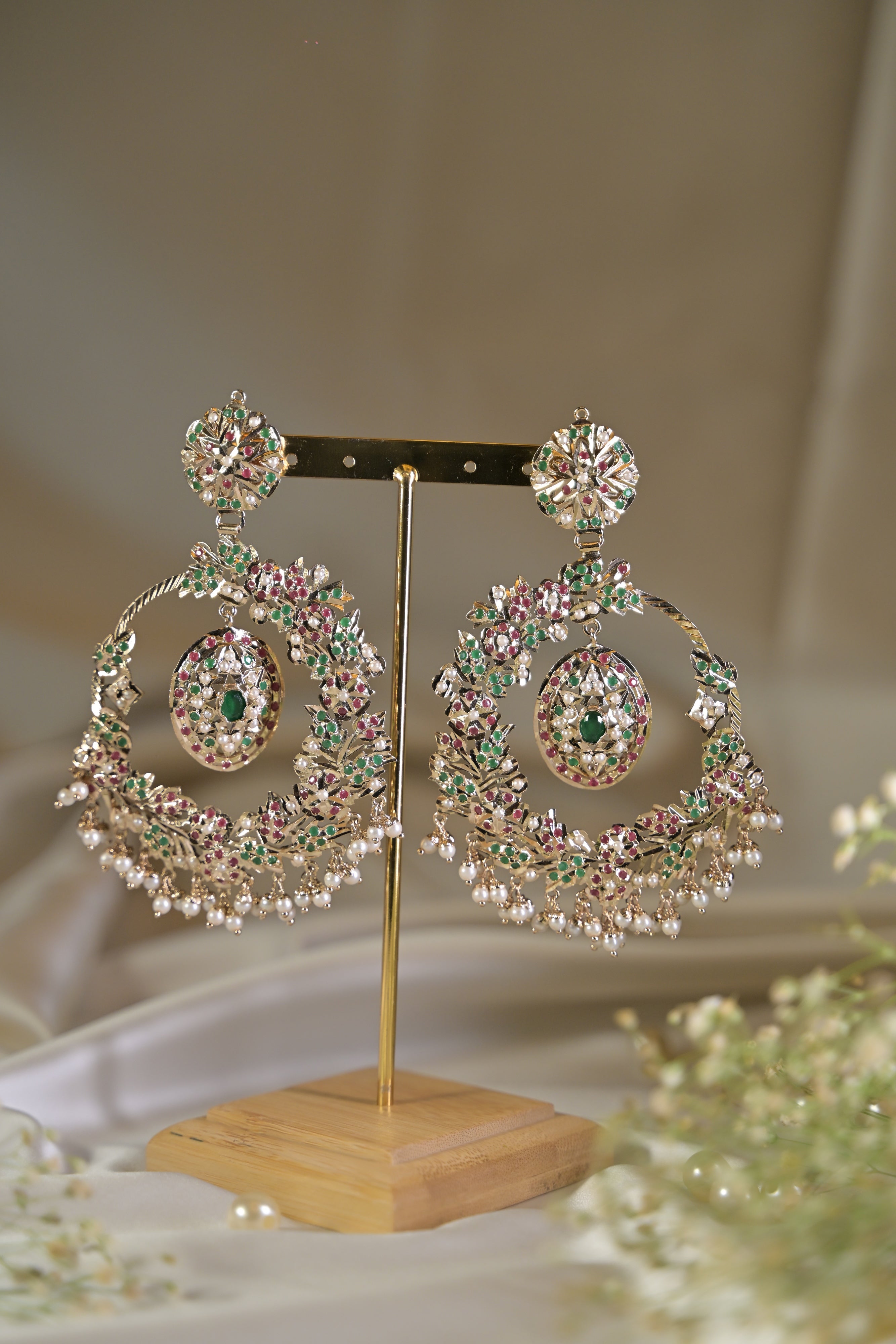 Gulrukh Jadau Chandbali Earrings