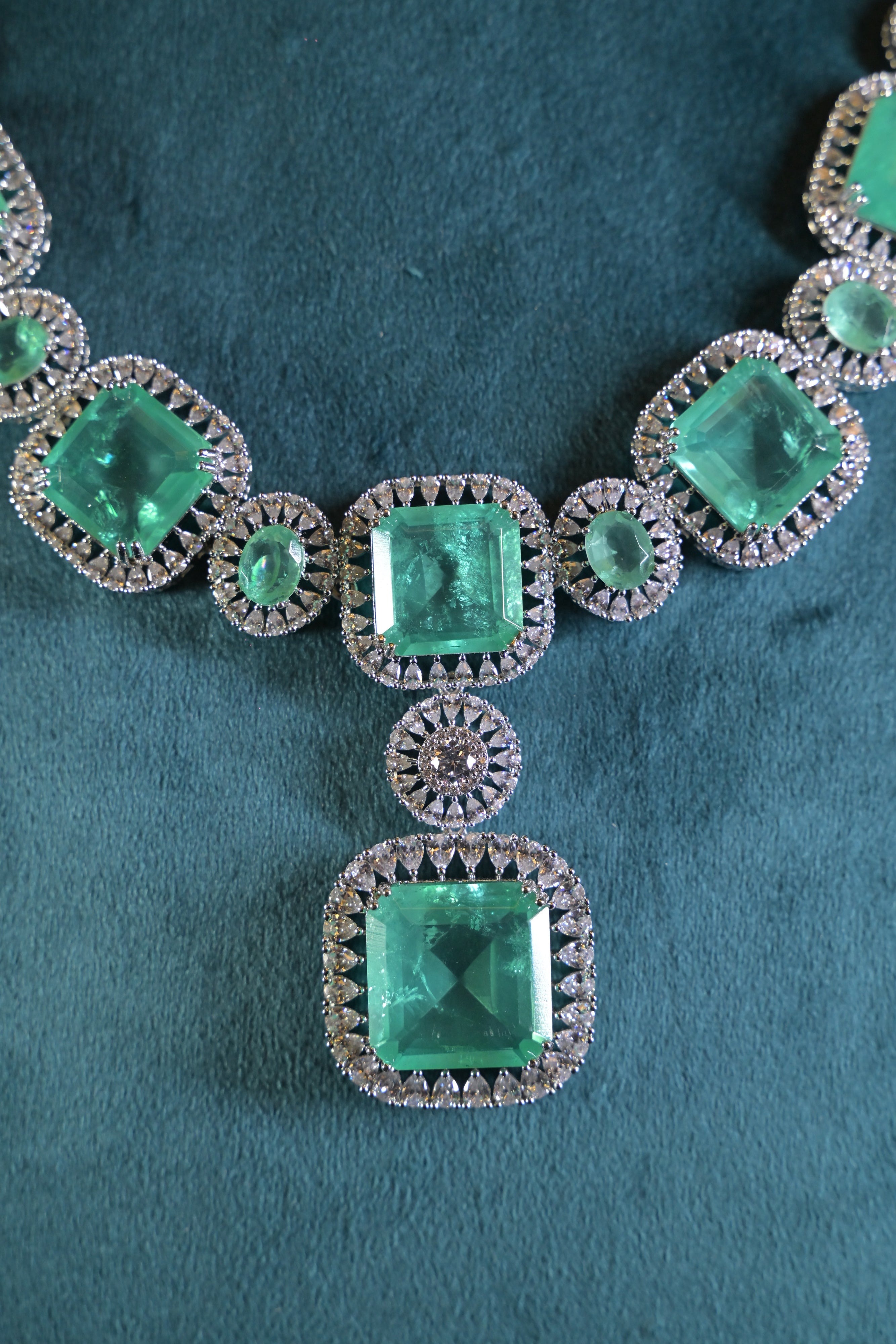 Azure Radiance Statement Necklace Set