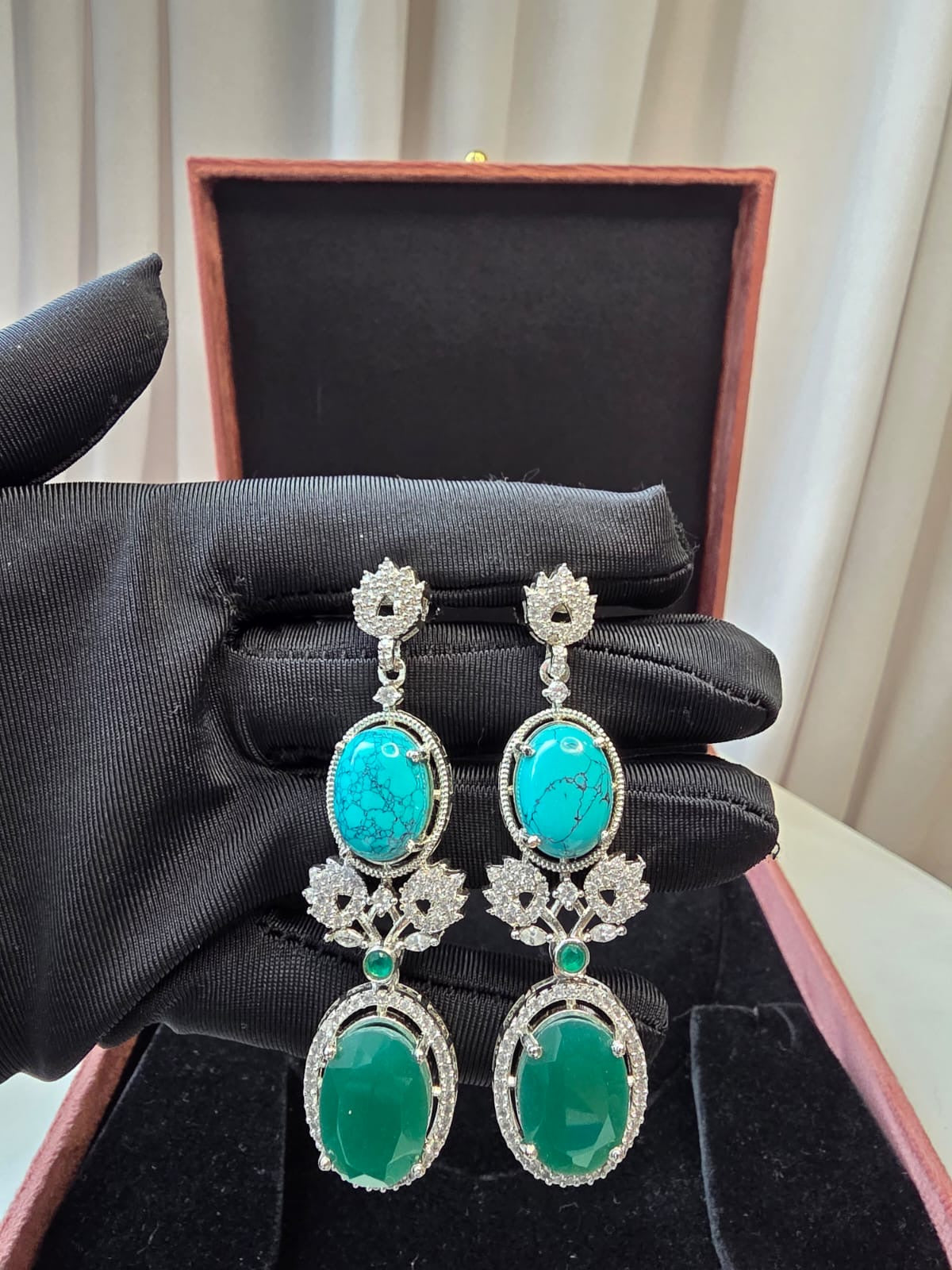 Turquoise & Emerald Luxe Statement Earrings
