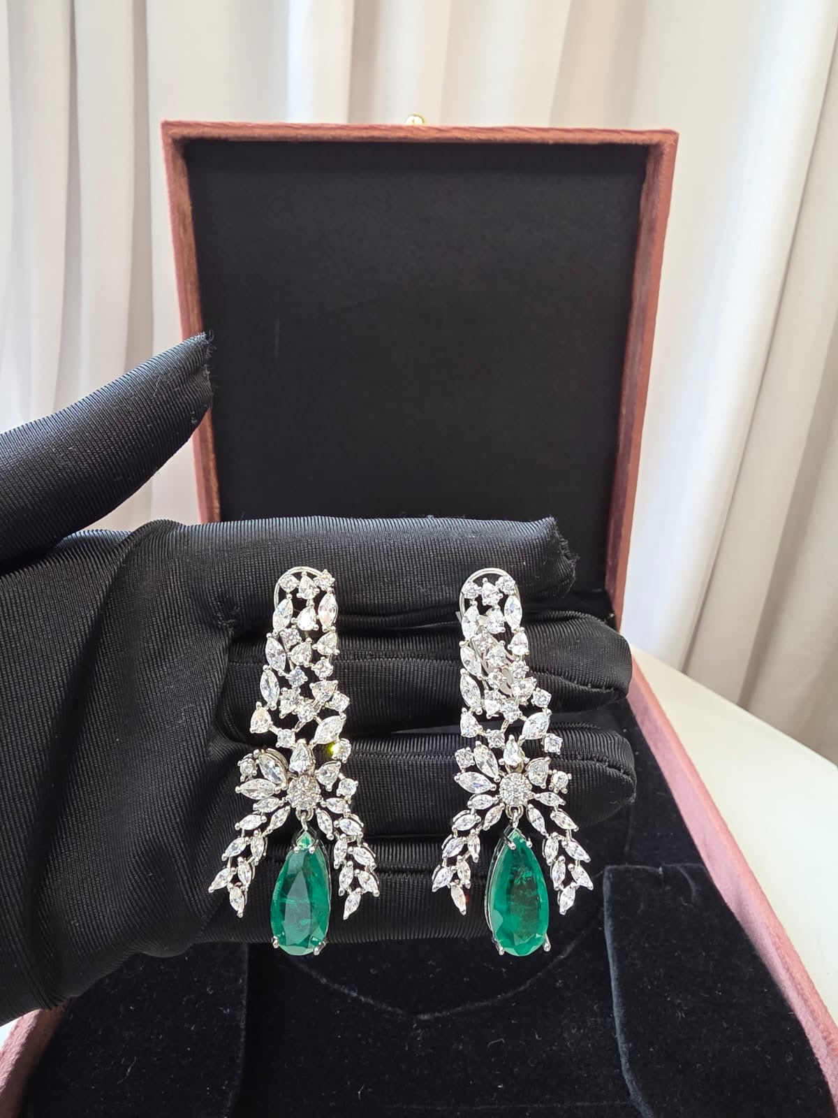 Emerald Cascade Statement Earrings