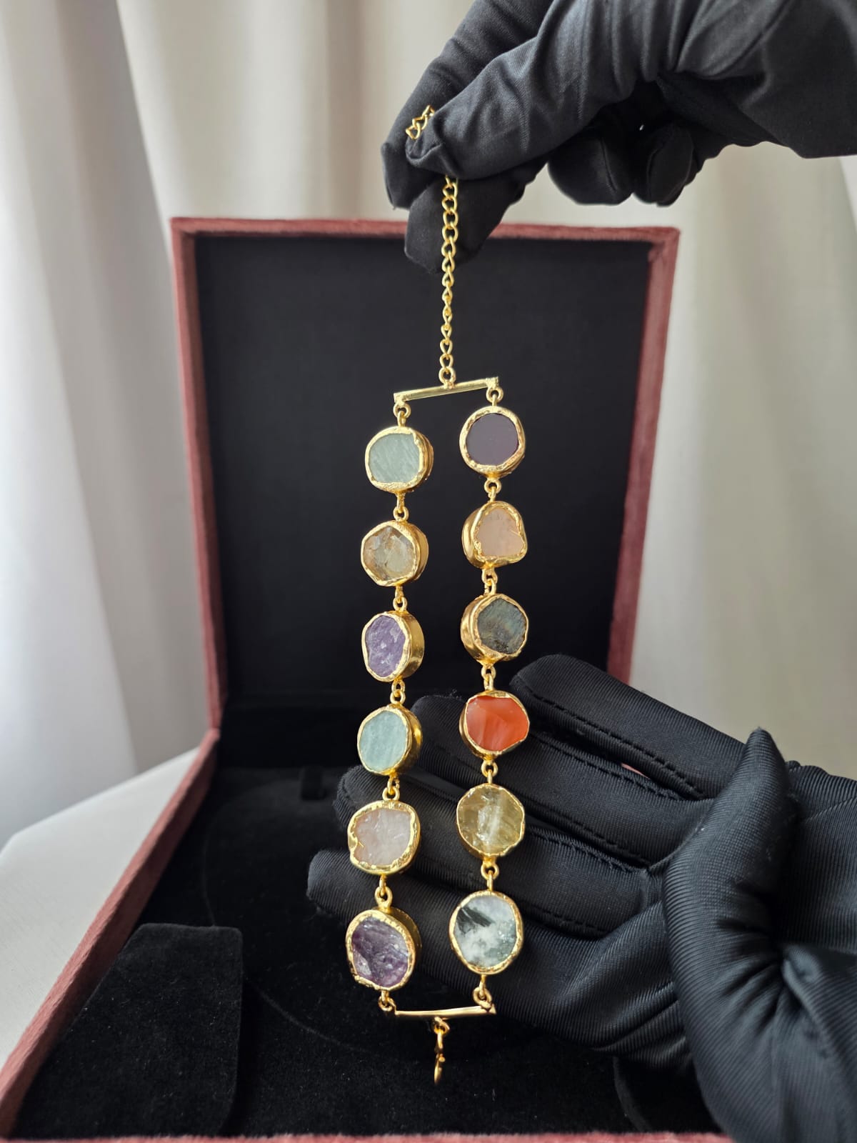 Double Layer Mosaic Stone Bracelet