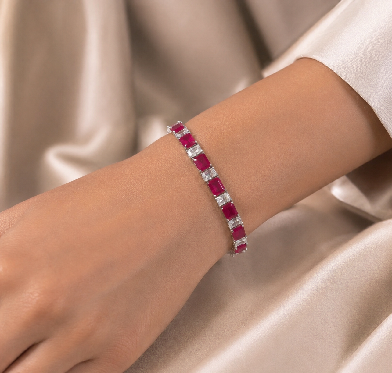 Elegant Ruby Tennis Bracelet