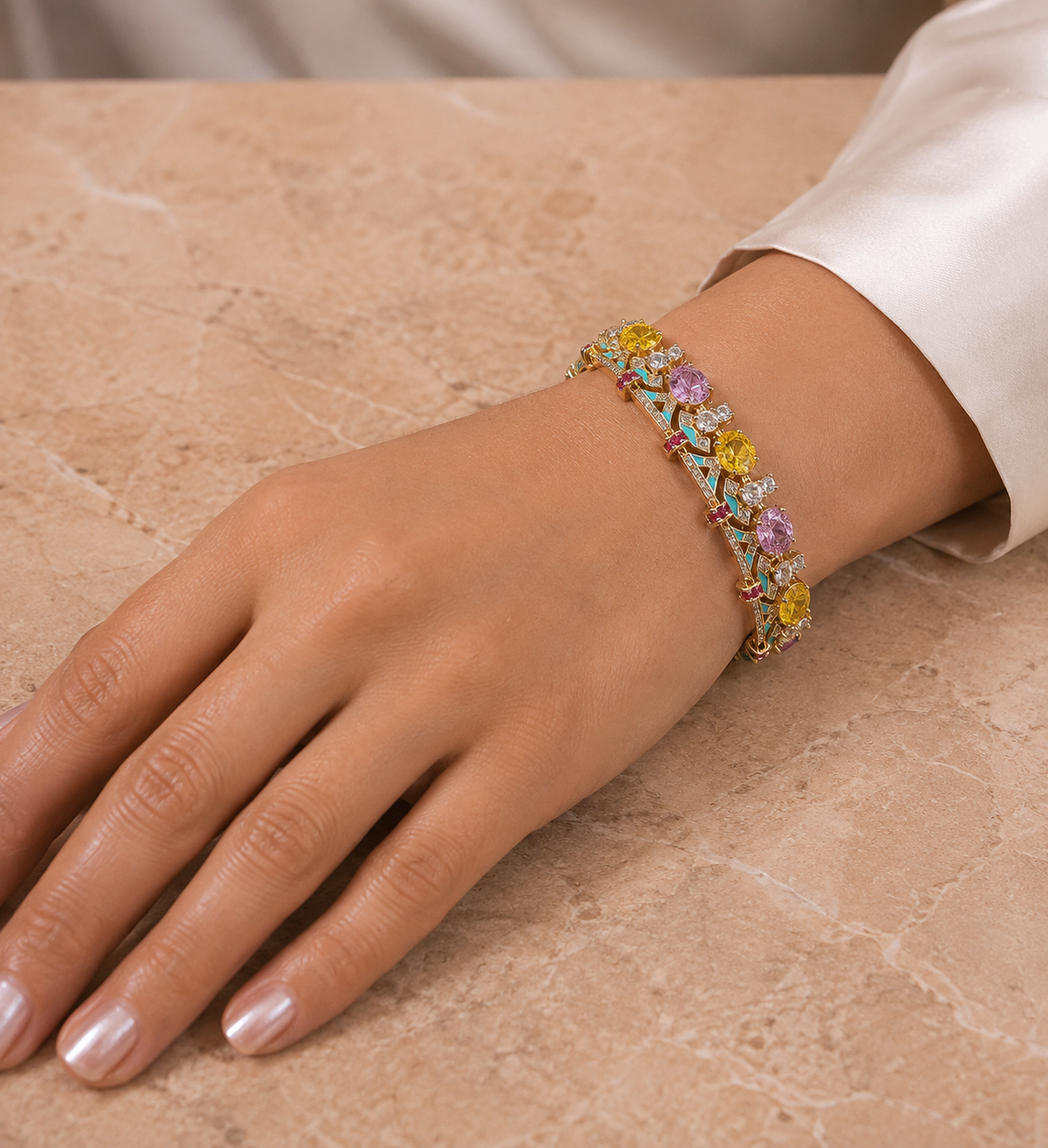 Wilburry Floral Diamond Bracelet