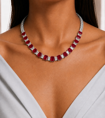 Elegant Ruby Red Necklace