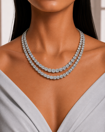 Double Layer Tennis Diamond Necklace