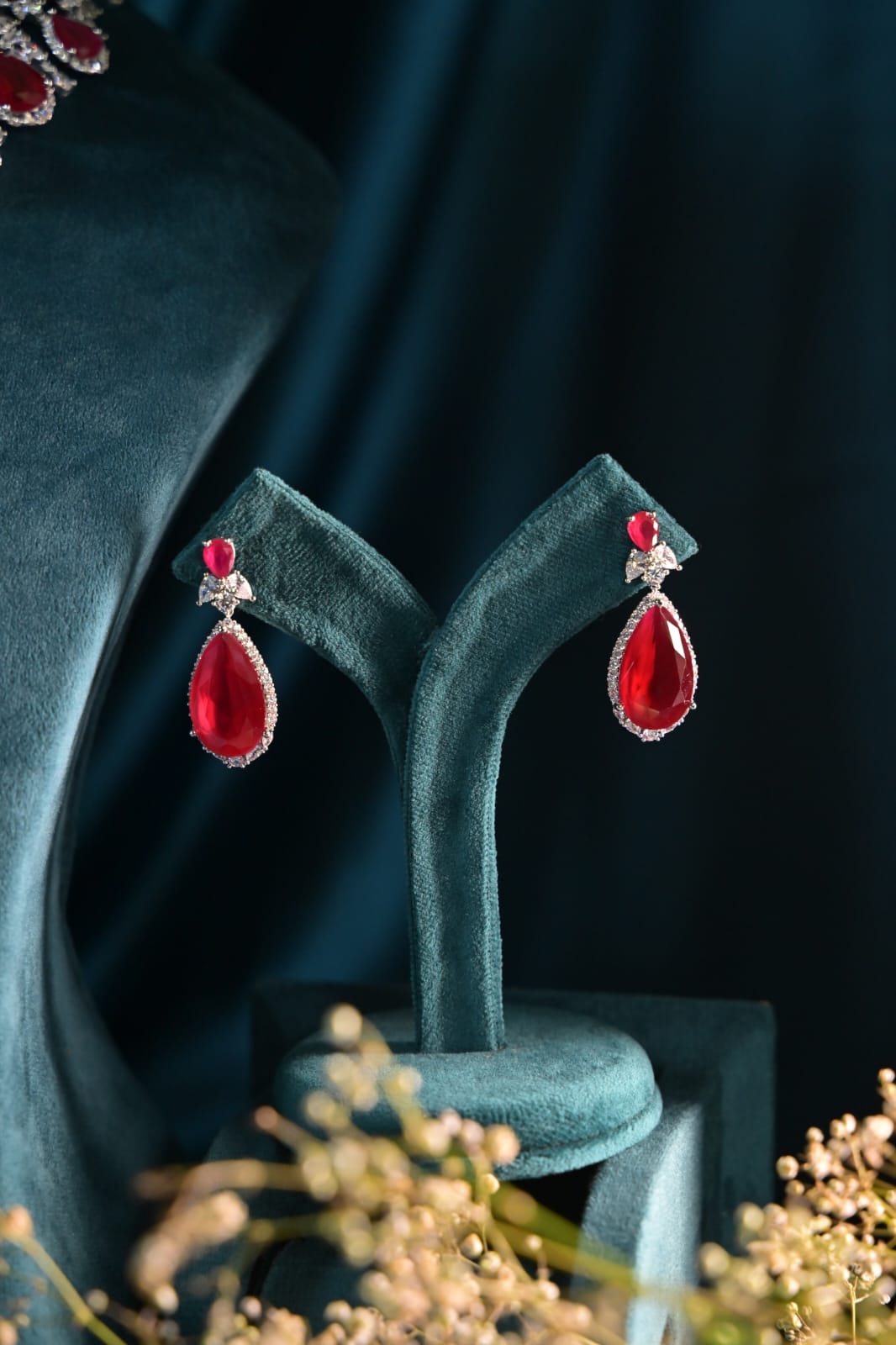 Regal Ruby Crystal Necklace Set