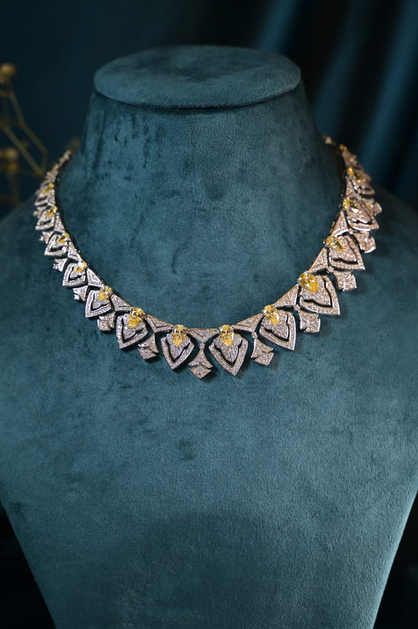 Citrine Geometric Necklace Set