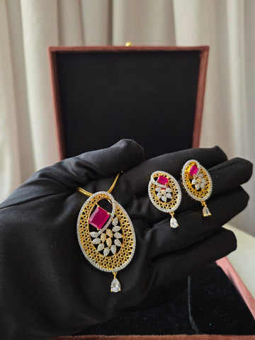Ruby Floral Luxe Pendant Set