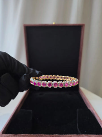 Elara Ruby Diamond Bangle Pair