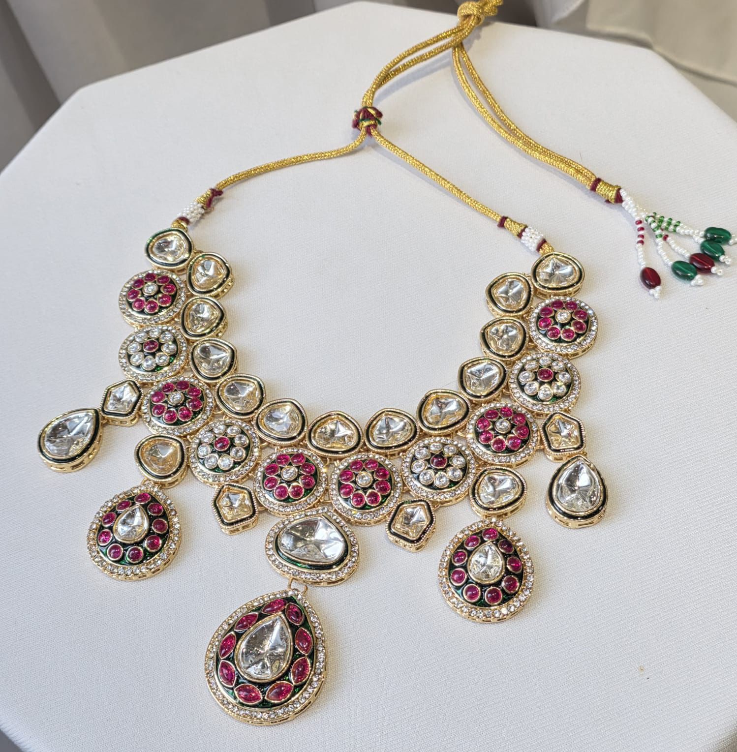 Ruby Polki Boulder Necklace Set