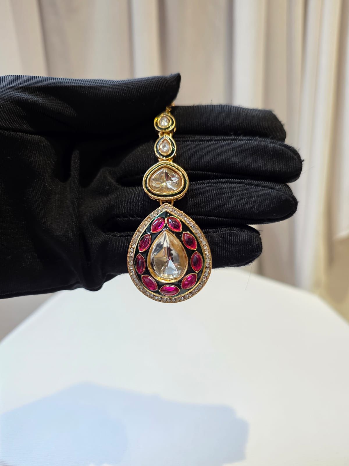 Ruby Polki Boulder Necklace Set
