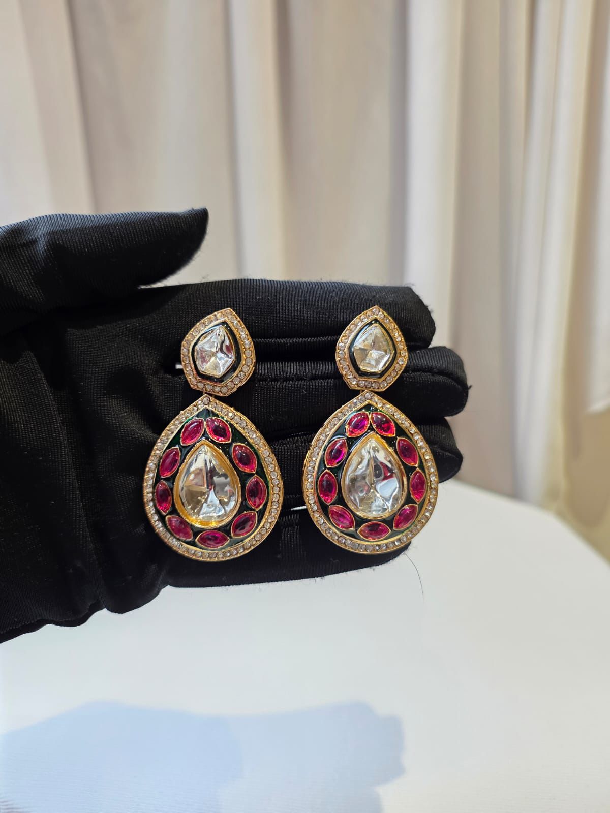 Ruby Polki Boulder Necklace Set